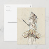 Athena Statue Sketch Briefkaart – Het Oude Grieken (Voorkant / Achterkant)