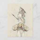 Athena Statue Sketch Briefkaart – Het Oude Grieken (Voorkant)