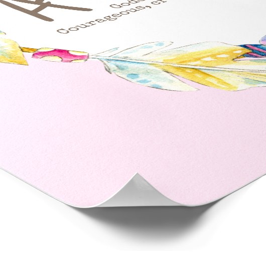 Athena veren en kralen met een grote benaming die poster (Hoek)