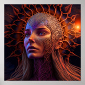 Athena - Vrouw van de Griekse godin Wall Art Print (Voorkant)