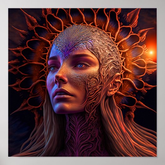 Athena - Vrouw van de Griekse godin Wall Art Print (Voorkant)