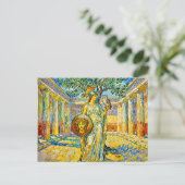 Athena with Owl and Shield by Olive Tree in Temple Briefkaart (Staand voorkant)