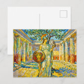 Athena with Owl and Shield by Olive Tree in Temple Briefkaart (Voorkant / Achterkant)