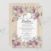 Athena Wood Baptism Invitation Kaart (Voorkant / Achterkant)