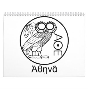 ATHENA's ausetradrachme (Grieks lettertype) Kalender