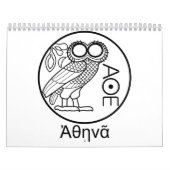 ATHENA's ausetradrachme (Grieks lettertype) Kalender (Hoes)