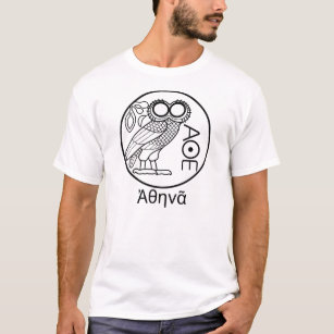 ATHENA's ausetradrachme (Grieks lettertype) T-shirt