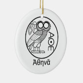 ATHENA's ausetradrachme (Griekse lettersoort) Keramisch Ornament (Rechts)