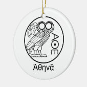 ATHENA's ausetradrachme (Griekse lettersoort) Keramisch Ornament (Links)