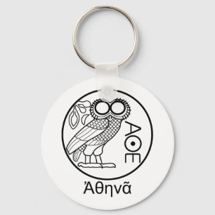 ATHENA's ausetradrachme (Griekse lettersoort) Sleutelhanger