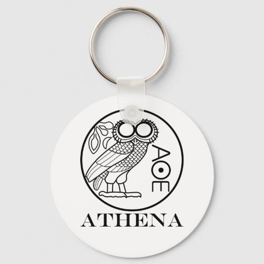 ATHENA's buiktetradrachme (Engravers Font) Sleutelhanger (Voorkant)