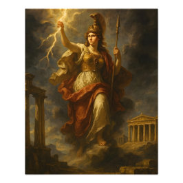 Athena's Lightning: Goddess of Wisdom & Power (Myt Foto Afdruk