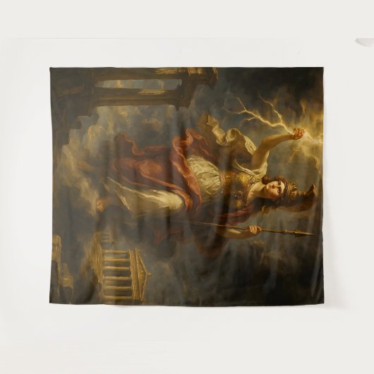 Athena's Lightning: Goddess of Wisdom & Power (Myt Wandkleed (Voorkant (horizontaal))