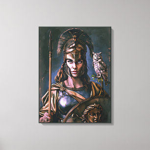 "Athena's Onwankelbare Trouw" Kleurrijk Portret Canvas Afdruk