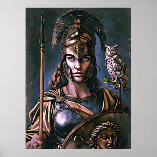 "Athena's Onwankelbare Trouw" Kleurrijk Portret Poster