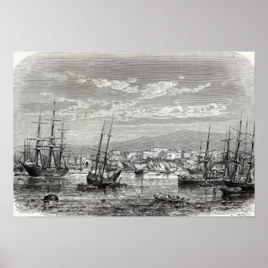 Athene: algemeen uitzicht van de Piraeus; Poster (Voorkant)