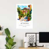 Athene Aquarel Poster Athene Reisprent (Thuiskantoor)