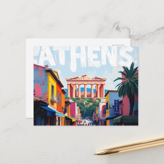 Athene Briefkaart (Voorkant / Achterkant in situ)