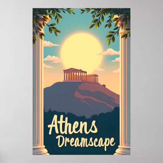 Athene Dreamscape: Retro reizen in het midden van  Poster (Voorkant)