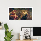 Athene en Arachne, c.1475-85 (olie op canvas) Poster (Thuiskantoor)