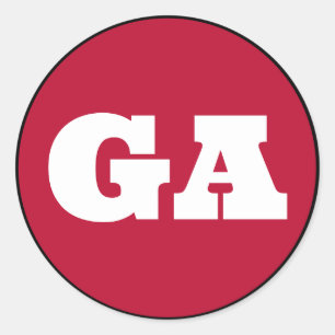 Athene (GA) - Rood x Wit x Zwart Ronde Sticker