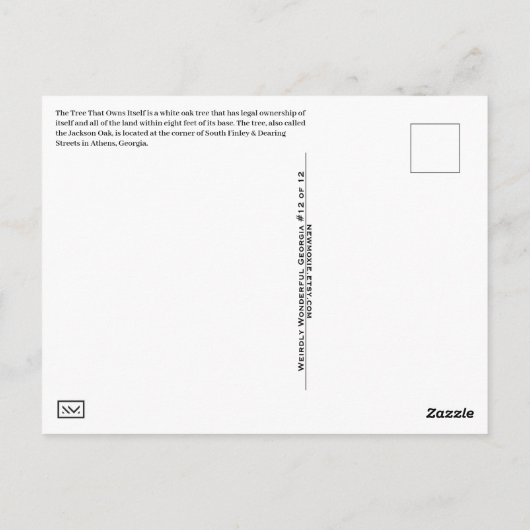 Athene Georgia USA Briefkaart GA (Achterkant)