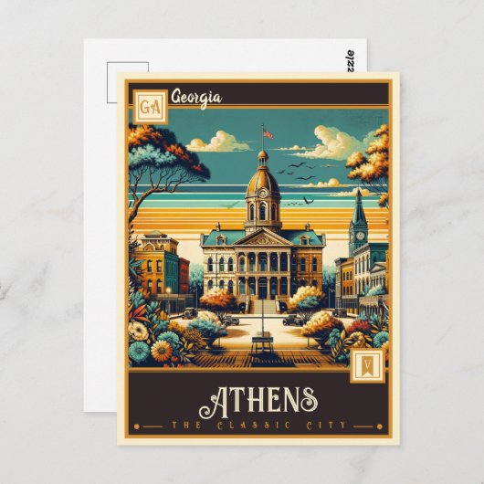 Athene, Georgië | Briefkaart (Voorkant / Achterkant)