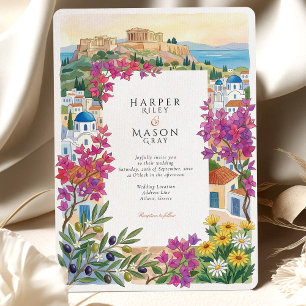 Athene Griekenland Acropolis Bougainvillea Bruilof Kaart