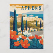 Athene Griekenland Acropolis Lente Bloemen Reizen  Briefkaart (Voorkant)