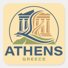 Athene Griekenland Acropolis Parthenon Vierkante Sticker