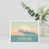 Athene Griekenland Acropolis Pastelreizen Briefkaart (Staand voorkant)