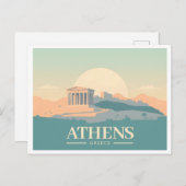 Athene Griekenland Acropolis Pastelreizen Briefkaart (Voorkant / Achterkant)