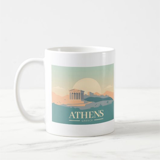 Athene Griekenland Acropolis Pastelreizen Koffiemok (Links)