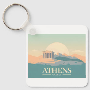 Athene Griekenland Acropolis Pastelreizen Sleutelhanger