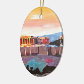 Athene Griekenland akropolis op zonsondergang Keramisch Ornament (Links)