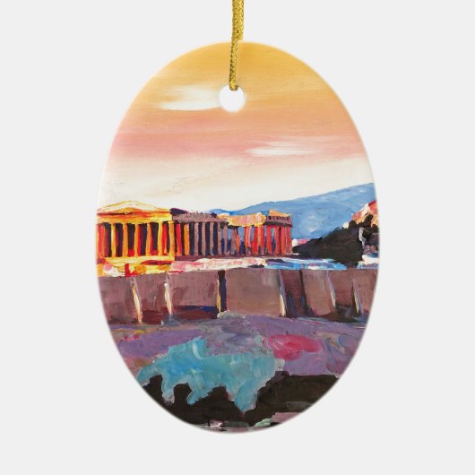 Athene Griekenland akropolis op zonsondergang Keramisch Ornament (Voorkant)