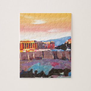 Athene Griekenland akropolis op zonsondergang Legpuzzel