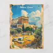 Athene Griekenland Akropolis Schilderij Briefkaart (Voorkant)