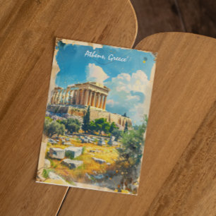 Athene Griekenland Akropolis Schilderij Briefkaart