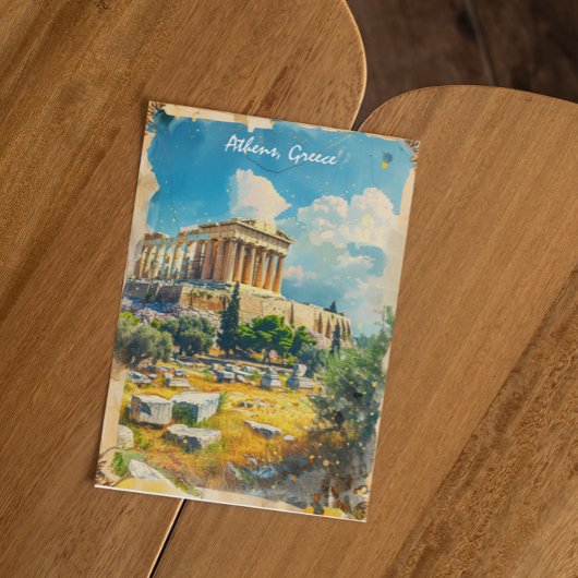 Athene Griekenland Akropolis Schilderij Briefkaart