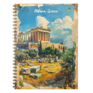 Athene Griekenland Akropolis Schilderij Notitieboek