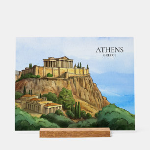 Athene Griekenland Aquarel Historische Gezichten Acryl Bord