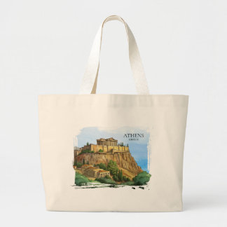 Athene Griekenland Aquarel | Historische Gezichten Grote Tote Bag