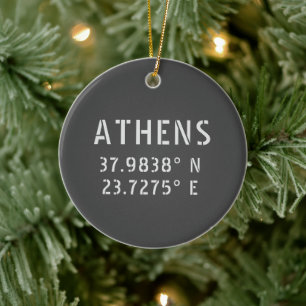 Athene Griekenland - Breedtegraad Keramisch Ornament