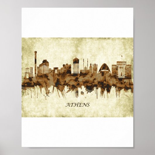 Athene Griekenland Cityscape Poster (Voorkant)