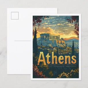 Athene Griekenland Classic Art Retro Vintage Reize Briefkaart