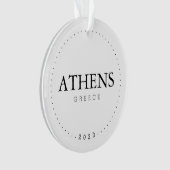 Athene, Griekenland Eenvoudig internationaal reize Ornament (voorkant)