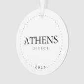 Athene, Griekenland Eenvoudig internationaal reize Ornament (voorkant)