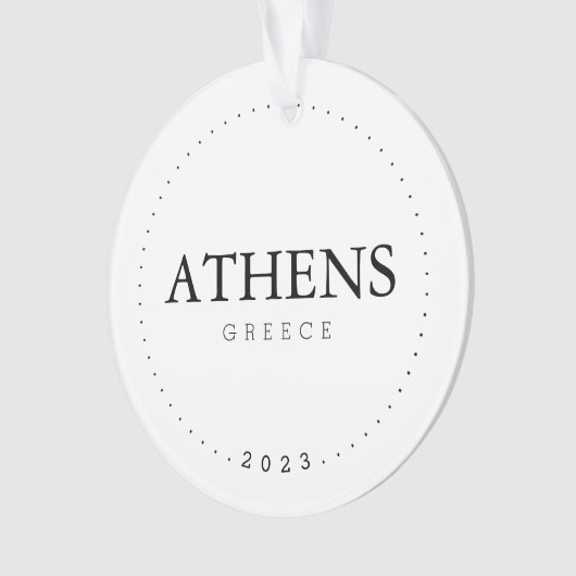 Athene, Griekenland Eenvoudig internationaal reize Ornament (voorkant)