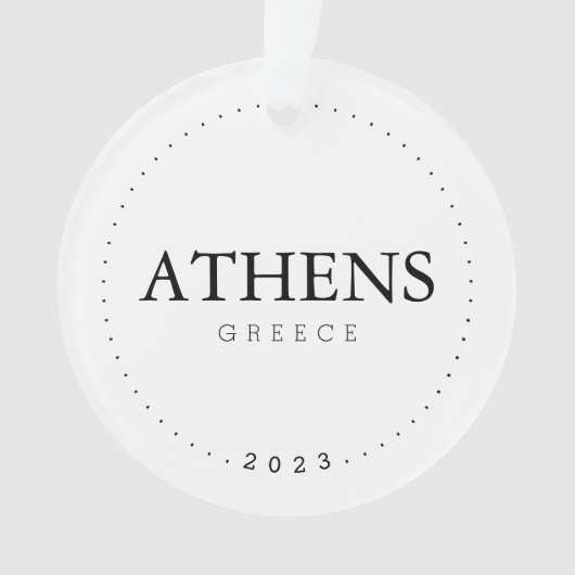 Athene, Griekenland Eenvoudig internationaal reize Ornament (voorkant)